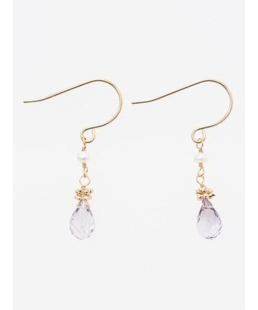 【岩座】真珠雫石ピアス