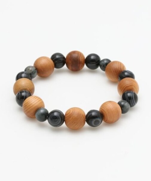 【岩座】屋久杉八角形 天眼石ブレスレット