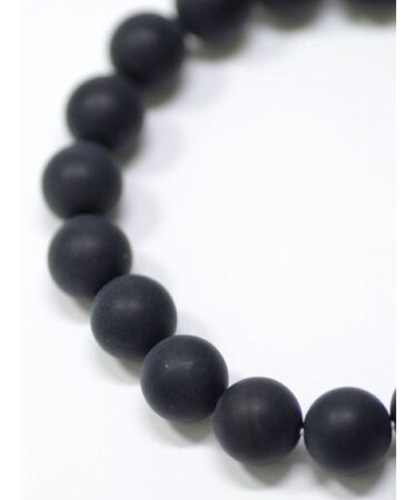 【岩座】フロスティブラックオニキス１０ｍｍブレス