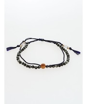 【岩座】紺紐白虎目4mmブレスレット