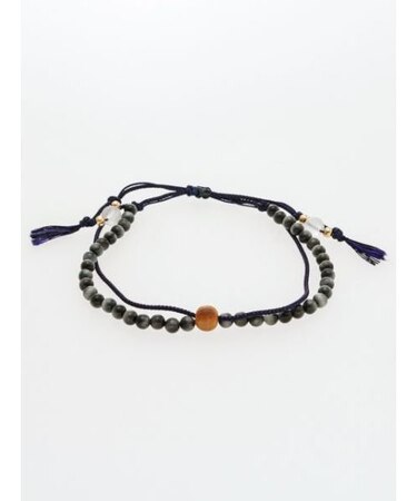 【岩座】紺紐白虎目４ｍｍブレスレット