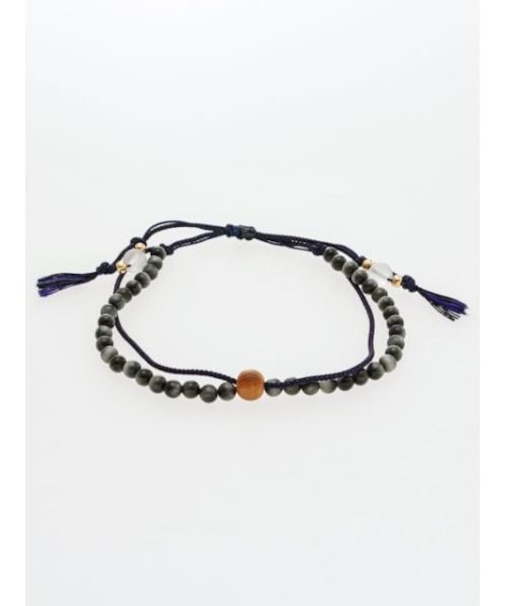 【岩座】紺紐白虎目４ｍｍブレスレット