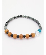 【岩座】屋久杉非対称細ブレスレット ホワイトタイガーアイ