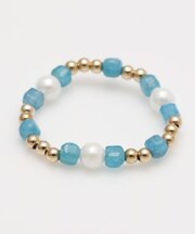 【岩座】角真珠リング　アパタイト