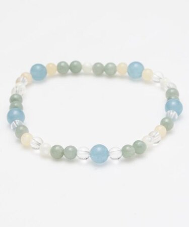 【岩座】五縁繋ぎアクアマリンブレスレット