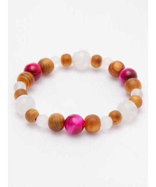 【岩座】屋久杉ムーンストーン　ローズタイガーアイブレスレット