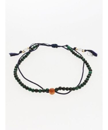 【岩座】紺紐緑虎目4mmアンクレット