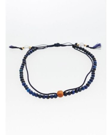 【岩座】紺紐瑠璃虎目4mmアンクレット