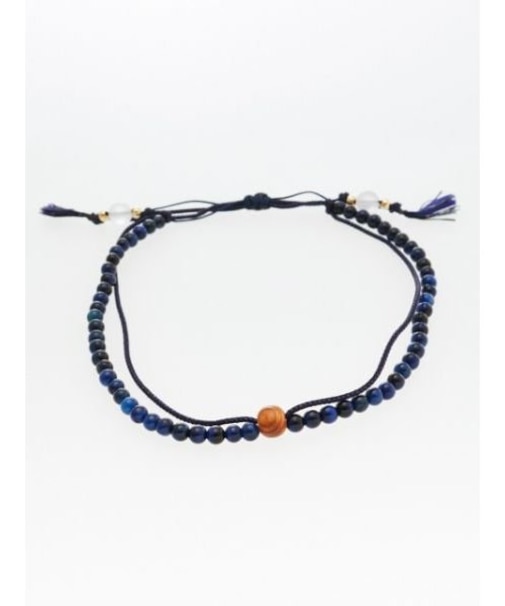 【岩座】紺紐瑠璃虎目4mmアンクレット