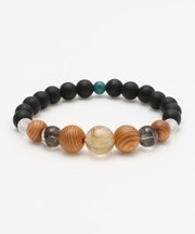 【岩座】屋久杉ブラックオニキスブレスレット ルチル水晶