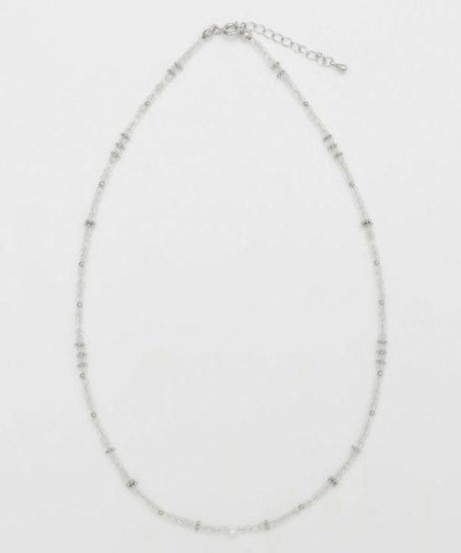 【岩座】角石真珠ネックレス[レインボームーンストーン]