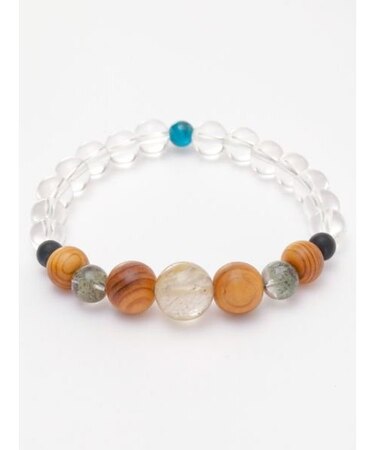 【岩座】屋久杉水晶ブレスレット　ルチルクォーツ