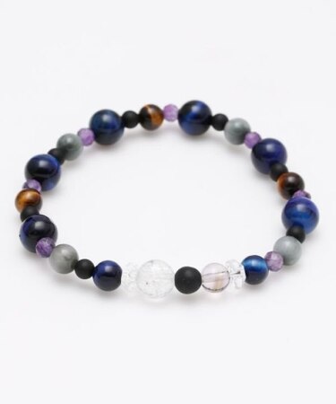 【岩座】ラピスタイガーアイ虎目三色繋ブレスレット