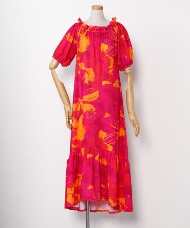 【マウナロア】Ocean Blue Bird プアアロアロVスリーブドレス