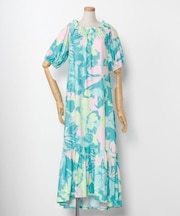 【マウナロア】Ocean Blue Bird プアアロアロVスリーブドレス