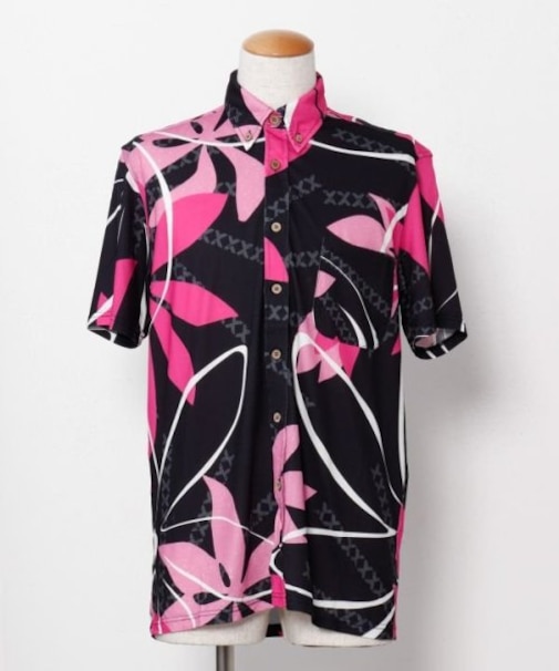 【マウナロア】Ocean Blue Bird ティアレトアメンズシャツ