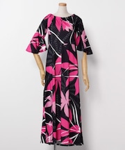 【マウナロア】Ocean Blue Bird ティアレトアスリーブドレス