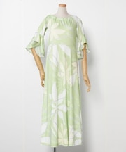 【マウナロア】Ocean Blue Bird ティアレトアスリーブドレス