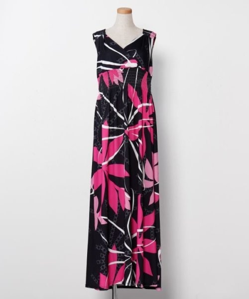 マウナロア】Ocean Blue Bird ティアレトアノースリーブドレス