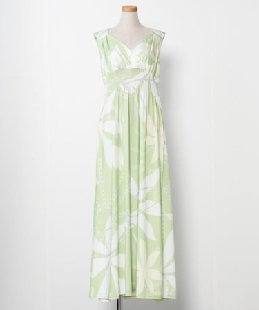 【マウナロア】Ocean Blue Bird ティアレトアノースリーブドレス