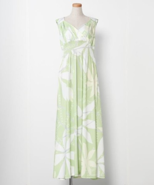 【マウナロア】Ocean Blue Bird ティアレトアノースリーブドレス