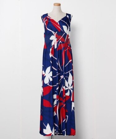 【マウナロア】Ocean Blue Bird ティアレトアノースリーブドレス