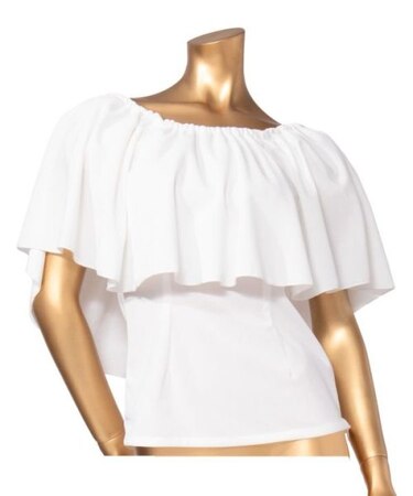 【マウナロア】ワイドフリルシャーリングブラウス