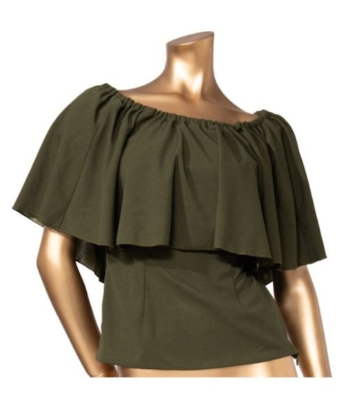 【マウナロア】ワイドフリルシャーリングブラウス