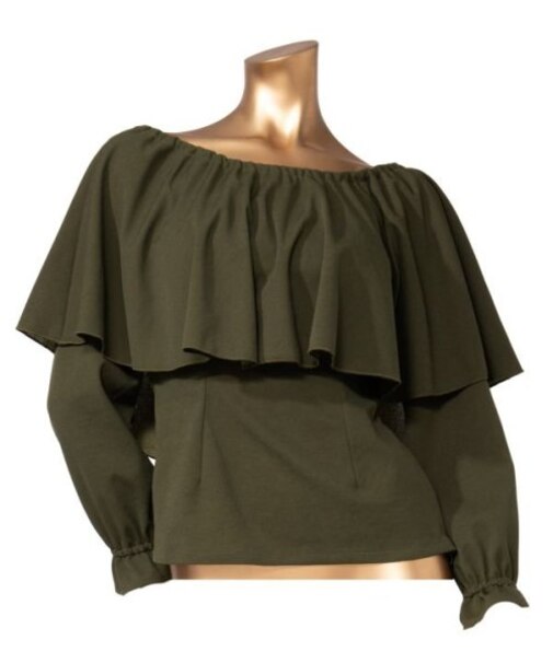 【マウナロア】ワイドフリルシャーリング長袖