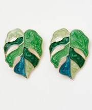 【マウナロア】モンステラアートピアス