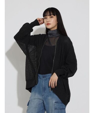 メッシュニットカーディガン