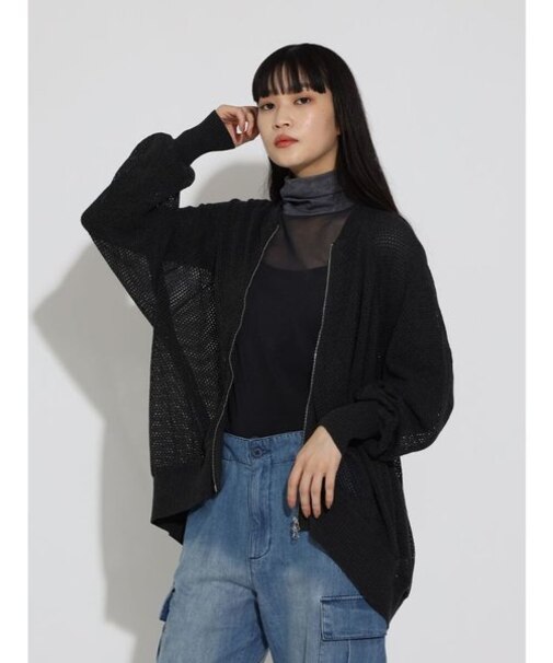 メッシュニットカーディガン