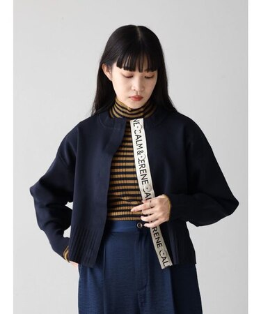ロゴテープニットカーディガン