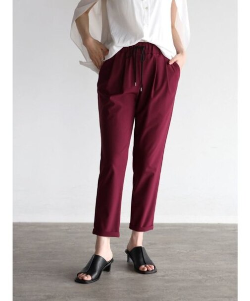 ストレッチテーパードパンツ(dark red)