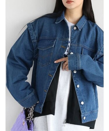 異素材ドッキングデニムジャケット