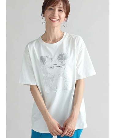 メタリックプリントTシャツ