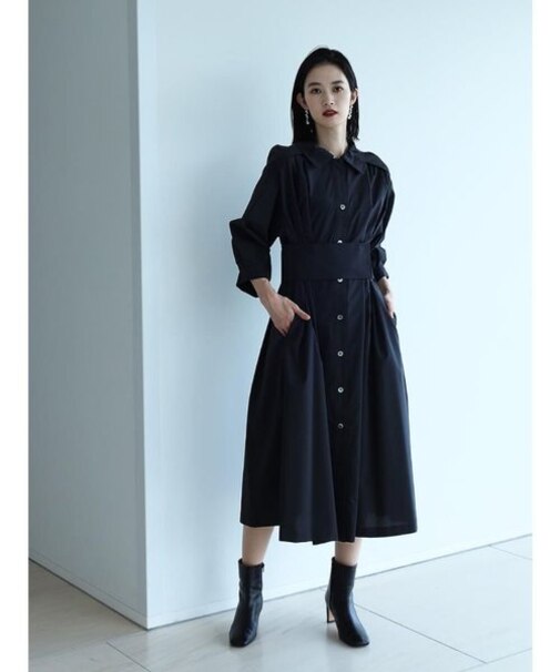 ウエストマークシャツワンピース