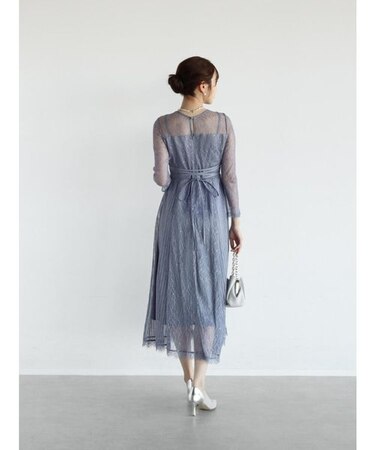 バックレースアップドレス（blue・charcoal）｜メドックの通販｜&mall 