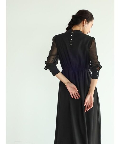 パールデザインシフォンドレス