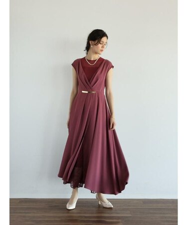 ゴールドバーアクセントレースパンツセットアップ