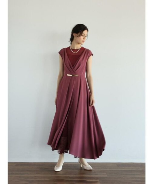 ゴールドバーアクセントレースパンツセットアップ