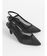 パールアクセントドットチュールパンプス