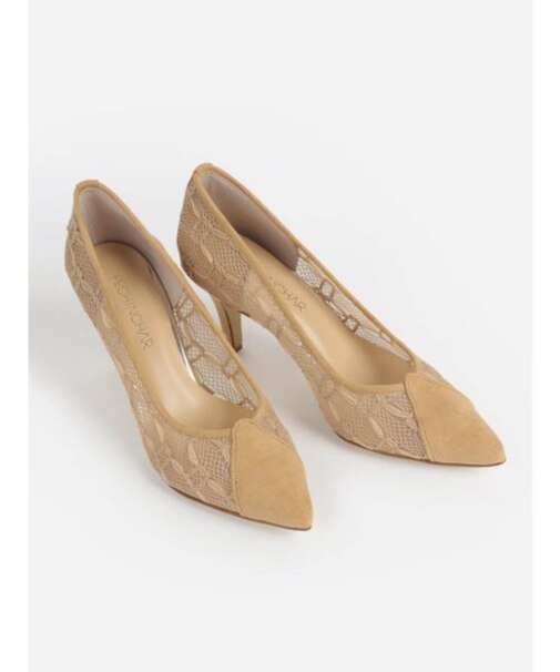 チュールレースポインテッドトゥパンプス