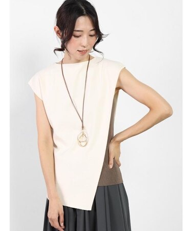 バイカラーニットトップス