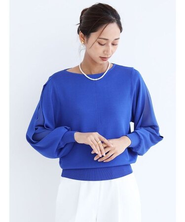 シアースリーブニット