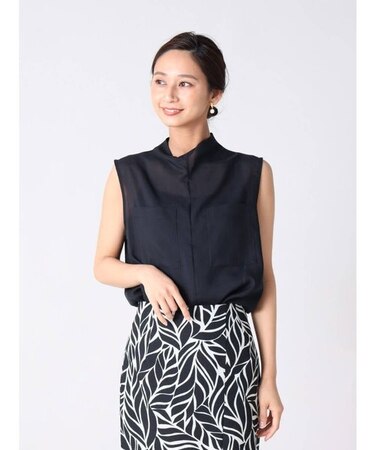 ポケットシルエットシアーブラウス