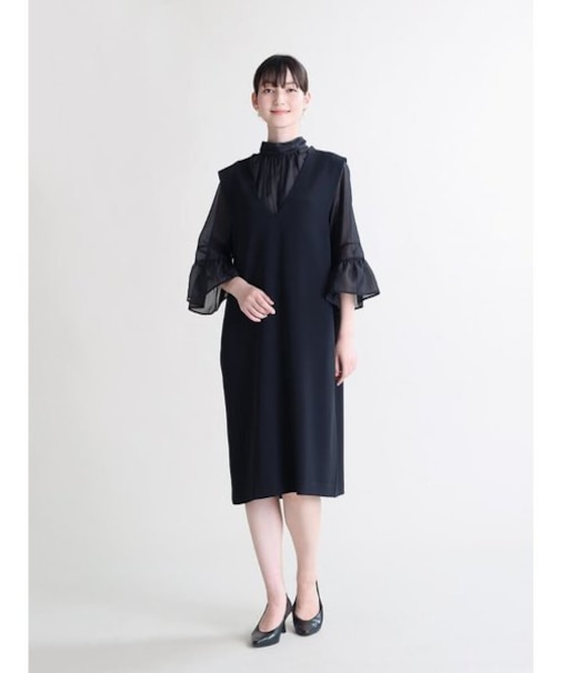 レイヤードリボンワンピース