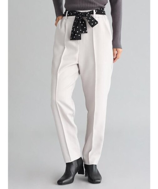 リボンベルトテーパードパンツ