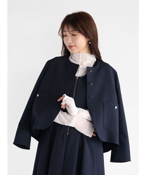 CK◆新品タグ付J&MDavidsonノーカラーコート上品オレンジ8 ノーカラージャガードジャケット｜メドックの通販｜&mall