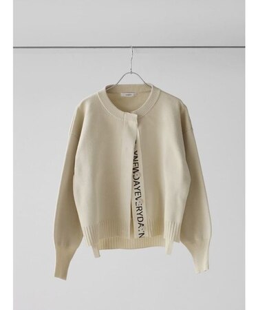 ロゴテープニットカラーカーディガン